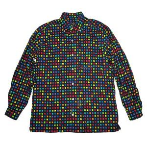 Solemare Maus Hoffman Mens Multicolor Squares Button Down Shirt Size M